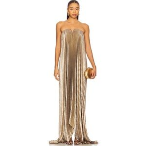L’idee Black Tie Gown Gold Shimmer Size 6/XS